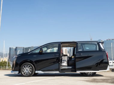 Hong Kong, Çin 2 Aralık 2024: GAC E9 PHEV Test Sürüşü Günü 2 Aralık 2024, Hong Kong.