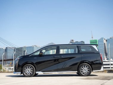 Hong Kong, Çin 2 Aralık 2024: GAC E9 PHEV Test Sürüşü Günü 2 Aralık 2024, Hong Kong.