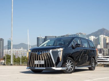 Hong Kong, Çin 2 Aralık 2024: GAC E9 PHEV Test Sürüşü Günü 2 Aralık 2024, Hong Kong.