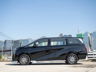 Hong Kong, Çin 2 Aralık 2024: GAC E9 PHEV Test Sürüşü Günü 2 Aralık 2024, Hong Kong.