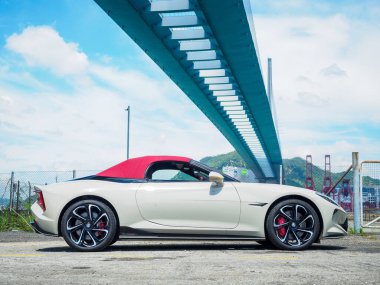 Hong Kong, Çin 13 Aralık 2024: MG Cyberster EV Test Sürüşü 13 Aralık 2024, Hong Kong.