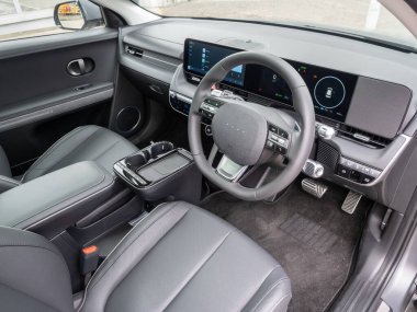 Hong Kong, Çin 26 Mart 2025: Hyundai IONIQ 5 EV SUV İç İşleri 26 Mart 2025, Hong Kong.