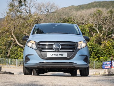 Hong Kong, Çin 29 Ocak 2025 Mercedes-Benz Vito 116 VAN Test Sürüşü 29 Ocak 2025, Hong Kong.