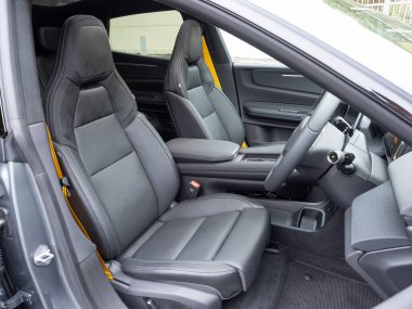 Hong Kong, Çin 14 Şubat 2025: Polestar 4 EV SUV İç mimari 14 Şubat 2025, Hong Kong.