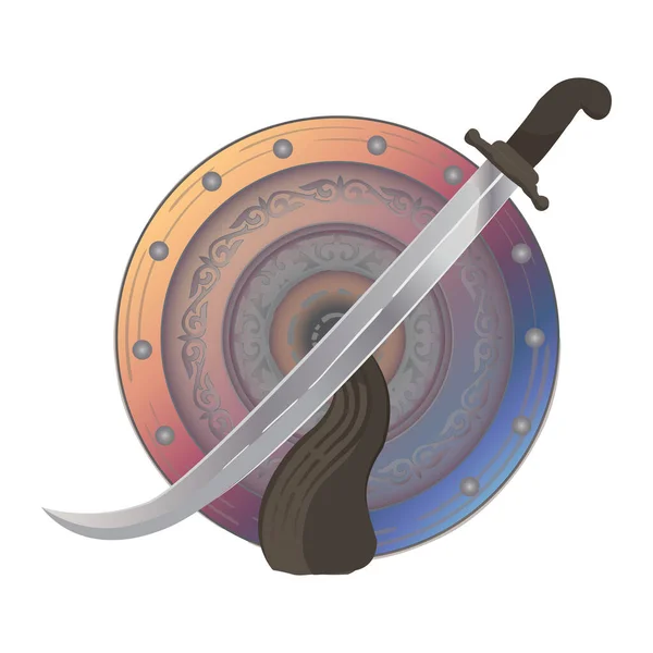 Ancient Weapons Peoples Central Asia Kazakhstan — Stock Vector