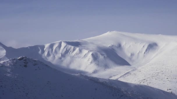 Beautiful Winter Highlands Cliffs Valleys Hills Turn White Cold Season — Stock video