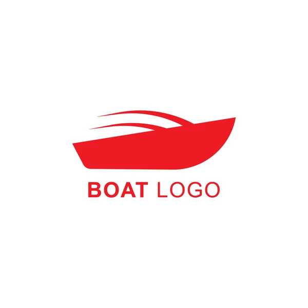 Röd Motor Eller Segelbåt Företag Abstrakt Kreativ Vektor Konst Logotyp — Stock vektor
