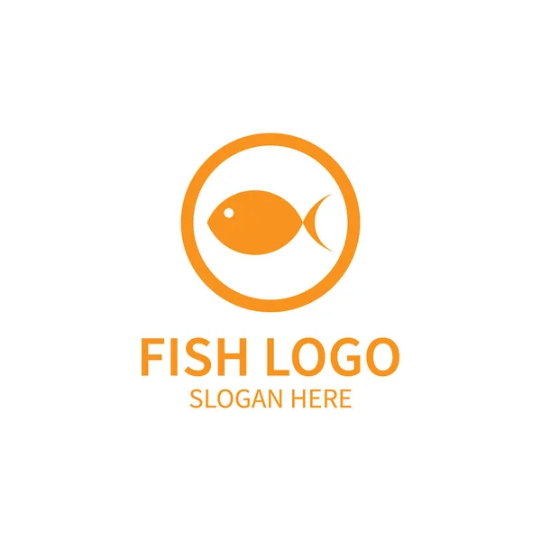 Eps10 Naranja Vector Pescado Redondo Logotipo Icono Aislado Sobre Fondo — Vector de stock