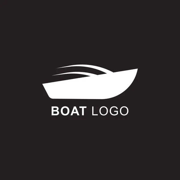 Vit Motor Eller Segelbåt Företag Abstrakt Kreativ Vektor Konst Logotyp — Stock vektor