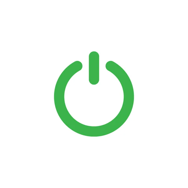 Eps10绿色矢量功率在或关闭按钮抽象艺术图标隔离在白色背景 为您的网站设计 标识和移动应用程序打开或关闭一个简单的平面时髦的现代风格的符号 — 图库矢量图片