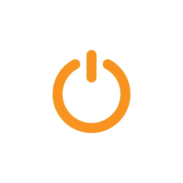 Eps10 Кнопка Включения Выключения Векторного Питания Оранжевого Цвета Белом Фоне — стоковый вектор
