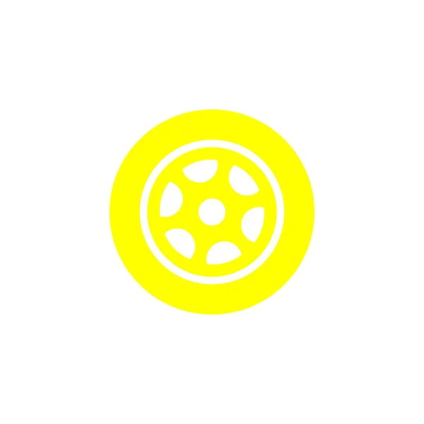 Eps10 Желтые Векторные Шины Автомобиля Абстрактные Твердые Иконки Искусства Изолированы — стоковый вектор
