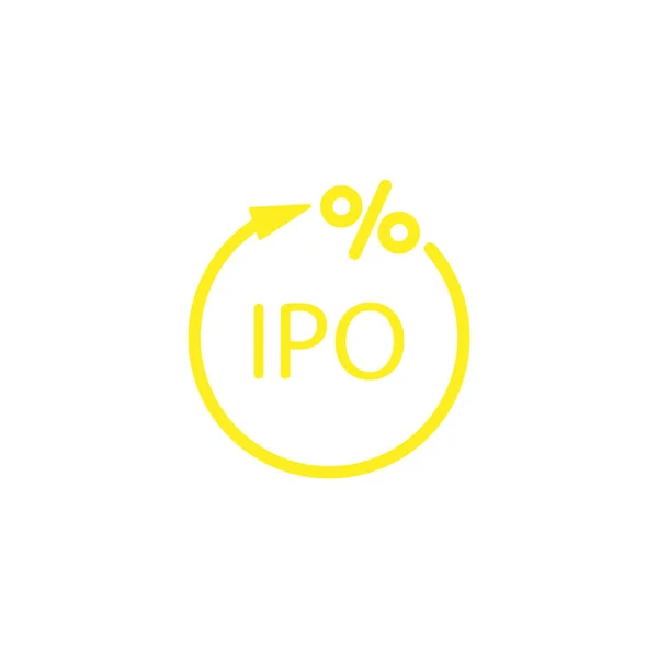 Eps10 Yellow Vector Ipo Abstract Line Art Icon Isolated White — Stock Vector