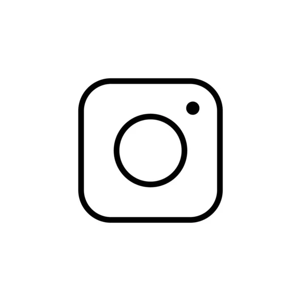 Eps10 Czarna Kamera Wektorowa Abstrakcyjna Ikona Sztuki Linii Izolowana Białym — Wektor stockowy