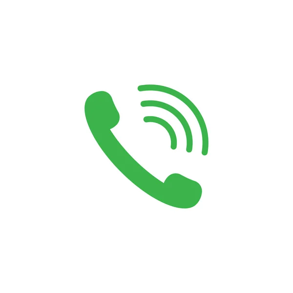 Eps10 Vetor Verde Chamada Telefônica Ícone Abstrato Telefone Isolado Fundo — Vetor de Stock