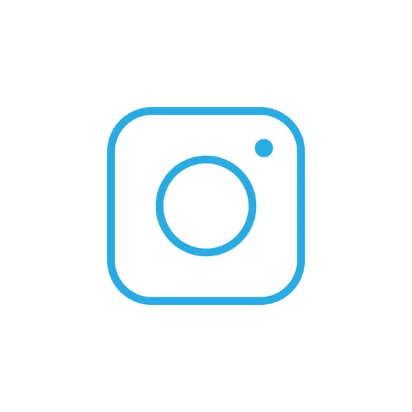 Eps10 Синяя Векторная Камера Икона Искусства Линии Выделенная Белом Фоне — стоковый вектор