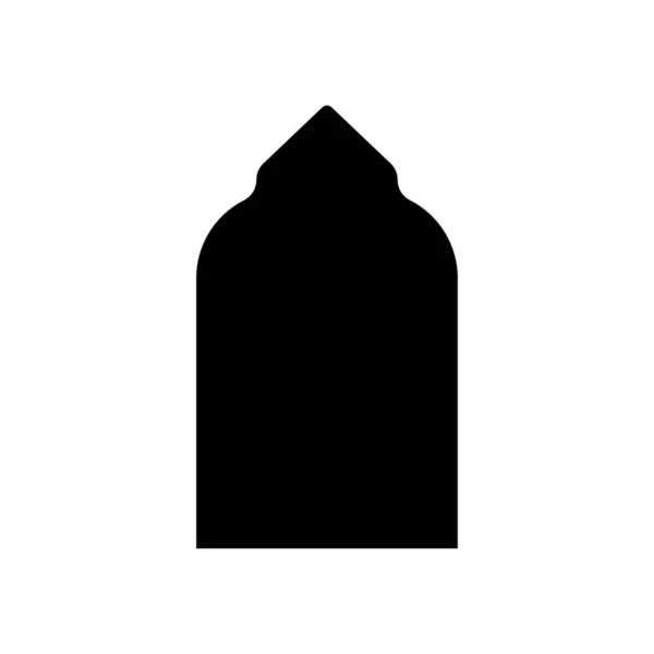 Eps10 Zwarte Vector Islamitische Moskee Abstracte Kunst Solide Icoon Geïsoleerd — Stockvector