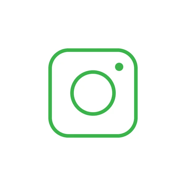 Eps10 Groene Vector Camera Abstracte Lijn Kunst Pictogram Geïsoleerd Witte — Stockvector