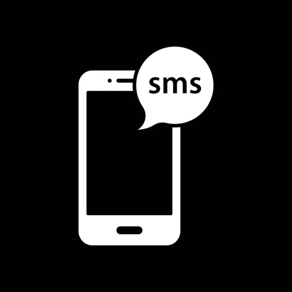Eps10 White Vector Smartphone Email Sms Abstract Icon Logo Isolated — Vetor de Stock