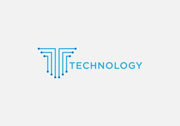 Eps10 Vector Technology Logo Element Template Initial Letter Line Logo — 图库矢量图片