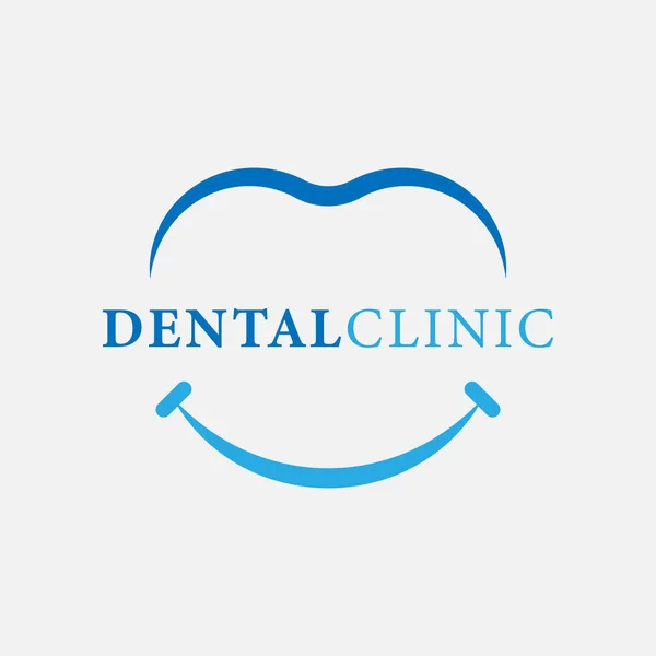 Eps10ベクター歯科医や歯科医院のロゴの要素テンプレートに笑顔のシンボルをグレーの背景に隔離 — ストックベクタ