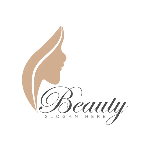 Eps10 Salão Beleza Vetorial Modelo Design Logotipo Cosmético Mulheres Face — Vetor de Stock