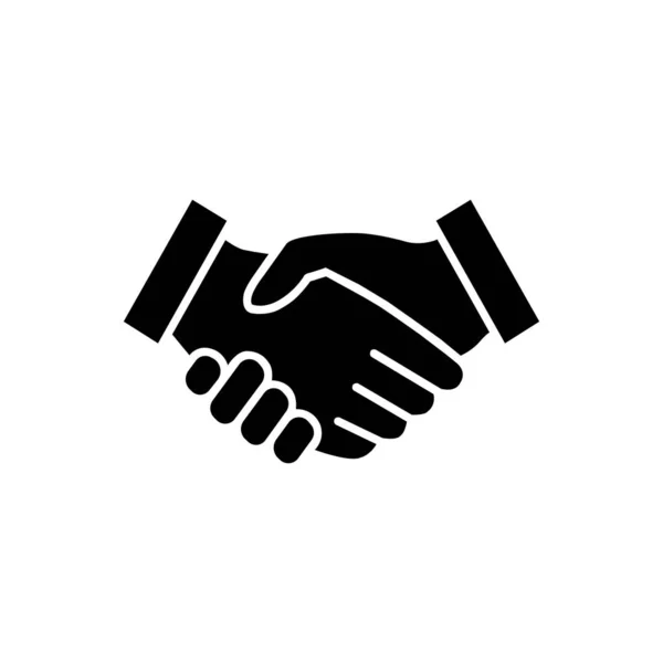 Eps10 Illustration Business Handshake Icon Contract Agreement Flat Vector Symbol — Stock Vector