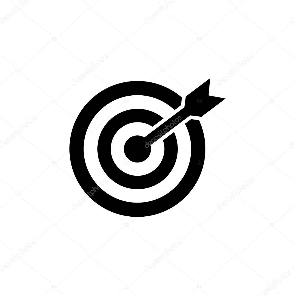 Eps10 vector black Target or goal icon isolated on white background