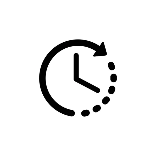 第10页用黑色的时间线艺术图标的矢量插图 在白色背景上孤立的时钟轮廓符号 — 图库矢量图片