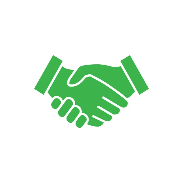 Eps10 Esimerkki Business Kädenpuristus Kuvake Sopimus Tasainen Vektori Symboli Vihreä — vektorikuva