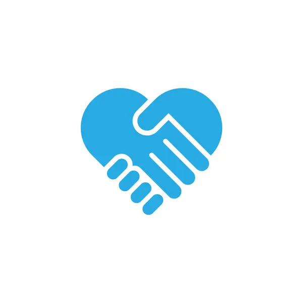 Синя Рука Догляд Долонями Символ Любові Векторна Іконка Ізольована Білому Стоковий вектор