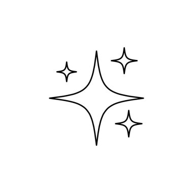 eps10 siyah Sparkling Stars çizgi resim siluet vektörü beyaz arkaplan