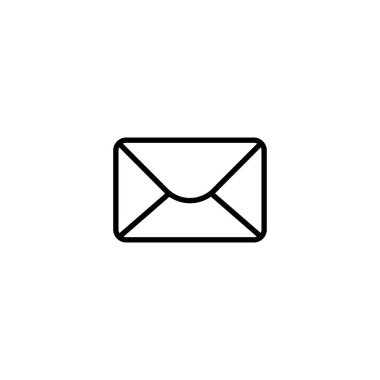 Mesaj vektör çizgisi sanatı simgesi beyaz arkaplanda izole edildi. E- posta veya Haber Resimleri - Tasarım, Sunum, Web Sitesi veya Uygulamalar İçin Vektör, İmza ve Sembol.