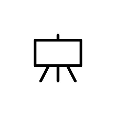 Karatahta çizgisi sanat simgesi. okul yönetim kurulu vektör illüstrasyonu beyaz arkaplanda izole