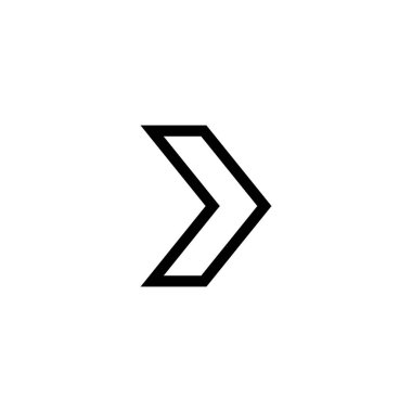 Siyah simge sağ çizgi sanat simgesi. Düz stil tasarımı beyaz arkaplanda izole edildi. Vektör illüstrasyonu