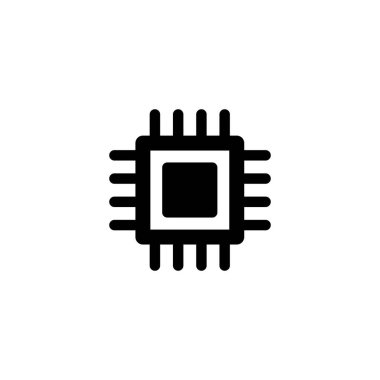 black chip vector icon eps10 illustration isolated on white background.