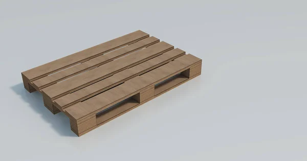 3Dレンダリング 木製のユーロパレットを隔離 空のテキストエリアで — ストック写真