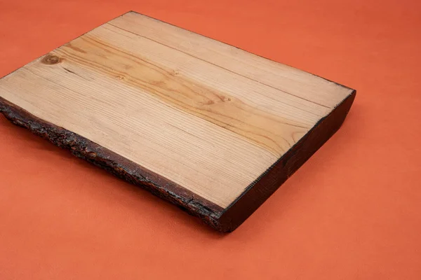 Unique Minimal Scene Idea Piece Wooden Log Leather Background — Stock Photo, Image