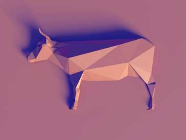 Düşük üçgen boğa. 3d hazırlayıcı