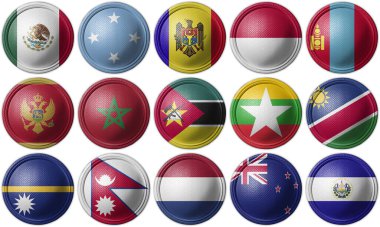 Flag National Circular icons.