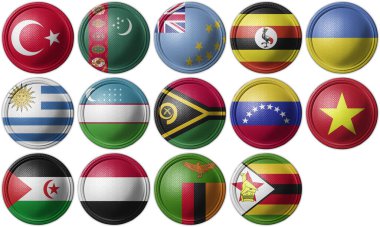 Flag National Circular icons.