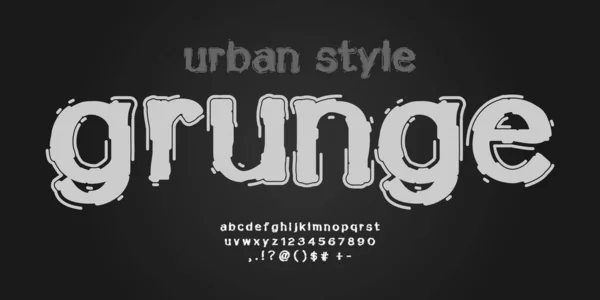 Urban Style Grunge Font All Letters — Stock Vector