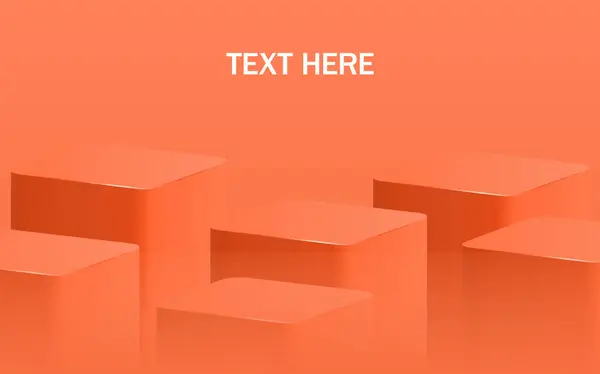 Cubos Rojos Con Texto Aquí — Vector de stock