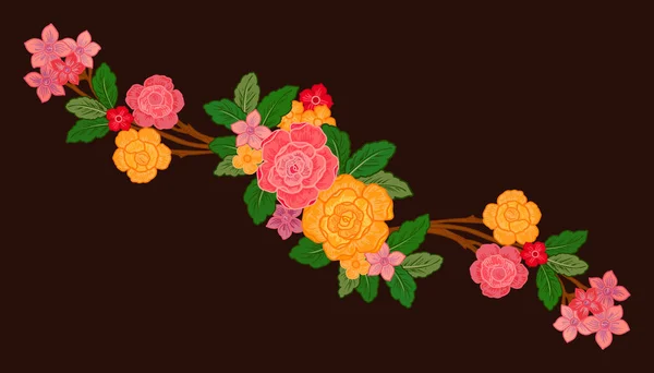Яскрава Квітка Проти Елегантного Коричневого Пишна Квітка Ніжними Пелюстками Яскраво — стоковий вектор