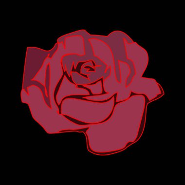 Gül ikonu. gül simgesi vektör illüstrasyonu.