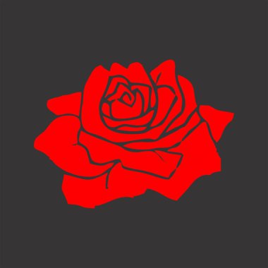 gül logosu tasarım vektör şablonu çizimi