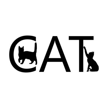 vektör kedi silueti izole edildi