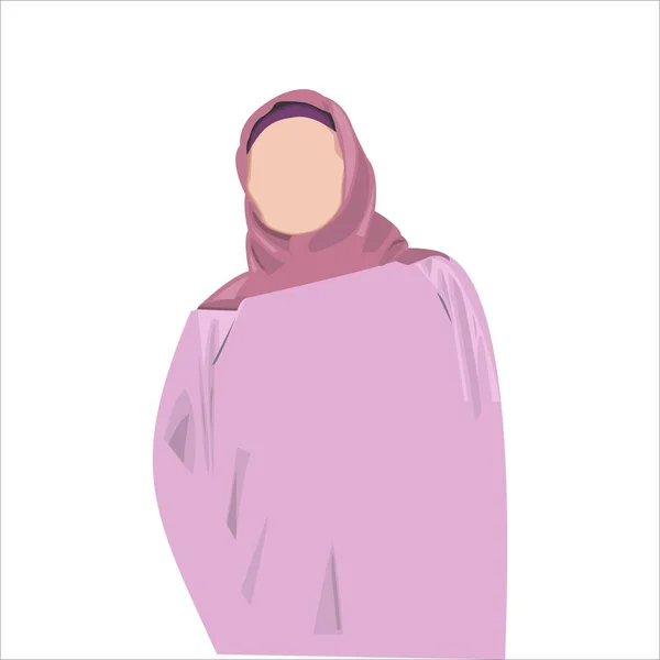 Muslim Wanita Dengan Hijab Mengenakan Hijab - Stok Vektor