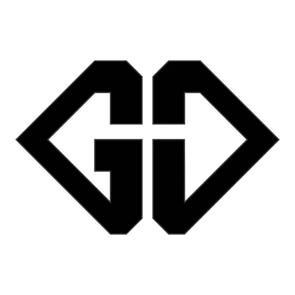 G初期モノグラムロゴスタイルベクトルアイコンデザインテンプレート — ストックベクタ