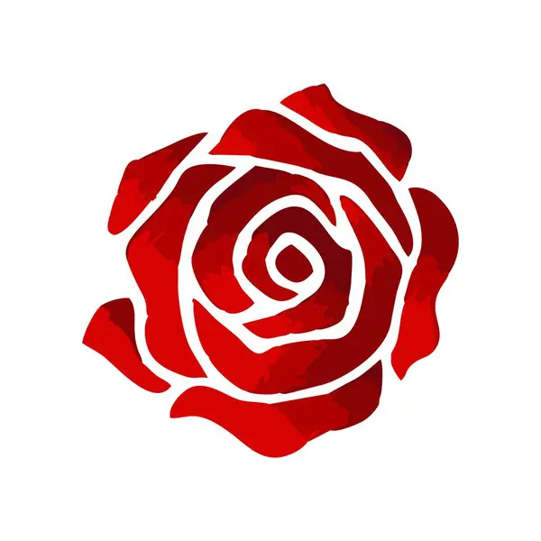 红玫瑰图标 红玫瑰矢量图标平面图 用于网页设计 — 图库矢量图片